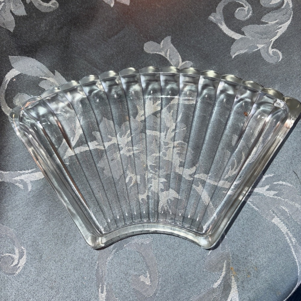 Vtg Kromex Curved Clear Glass Lazy‎ Susan Appetizer Dish Replacement Art Deco